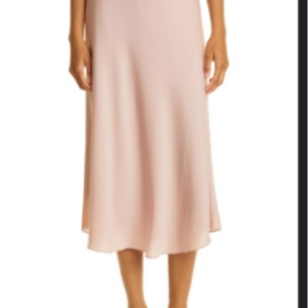 Nordstrom bias cut stretch silk Elegant Pink Midi Skirt